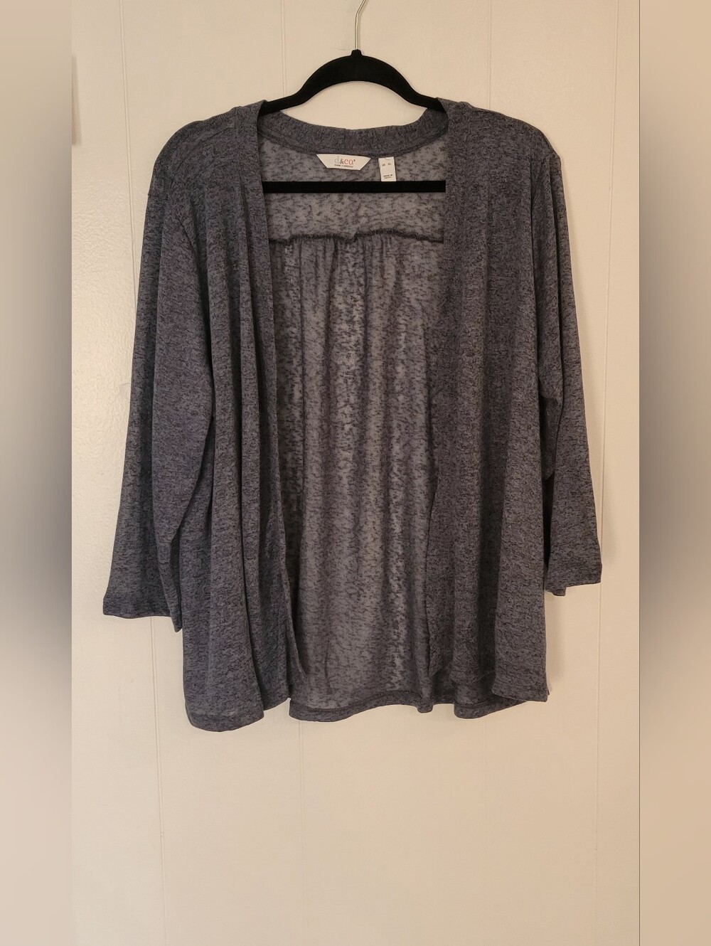 D&CO Cozy Open-Front Gray Women's Cardigan